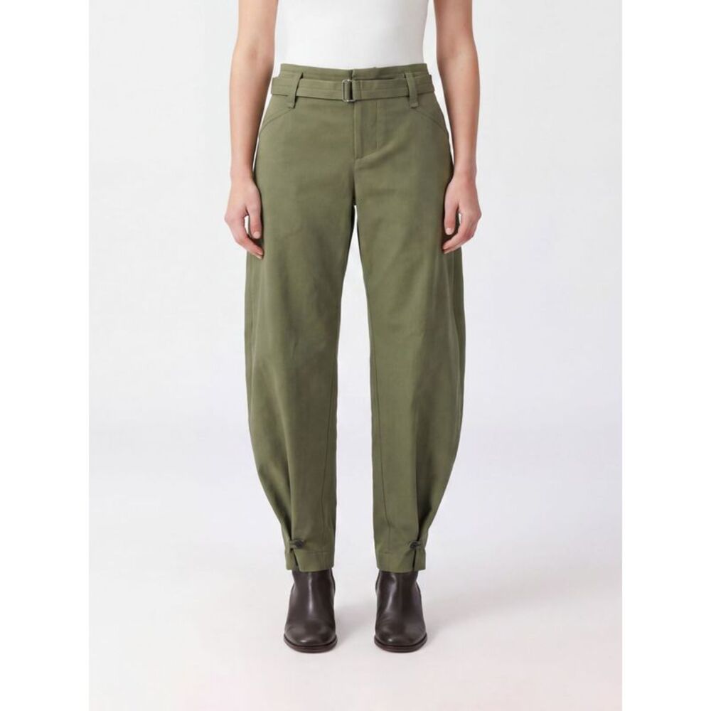 Semicouture Women High-Waisted Wide-Leg Stretch-Cotton Trousers Semicouture